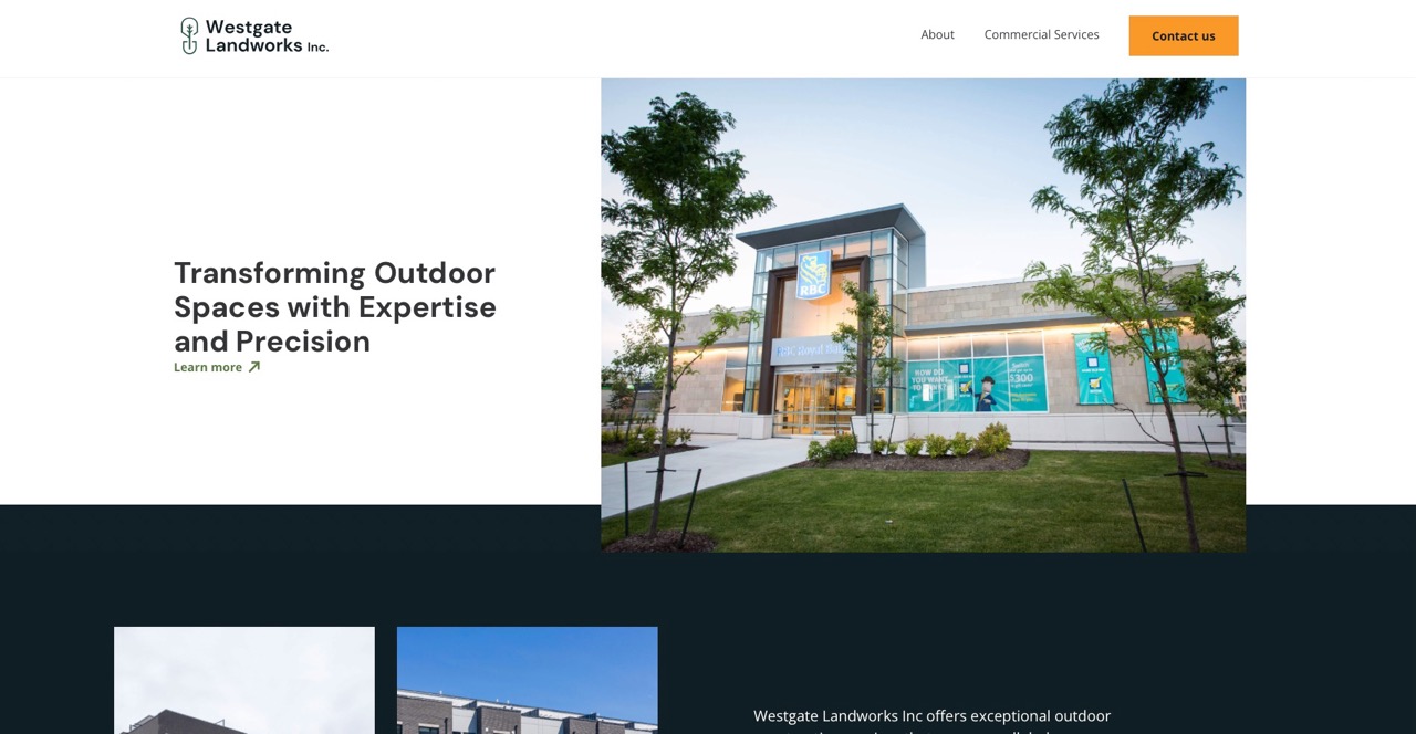 Screenshot of the Westgate Landworks website