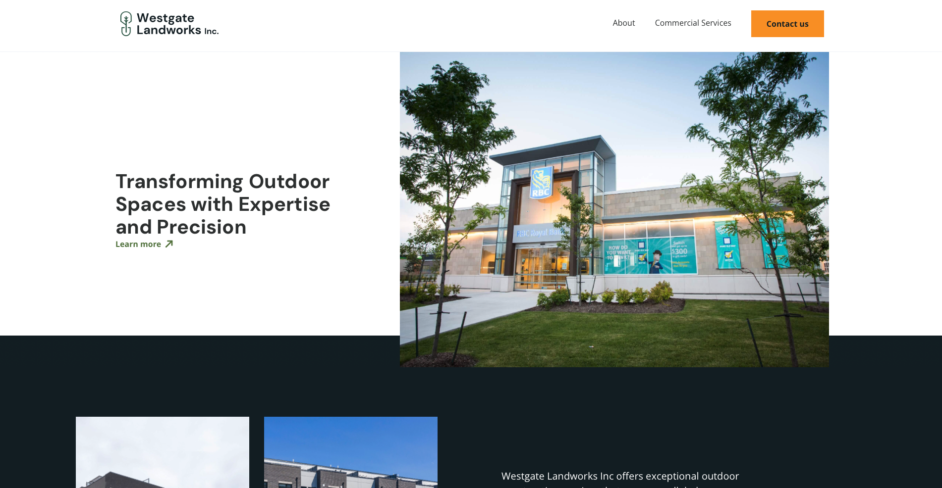 Screenshot of the Westgate Landworks website